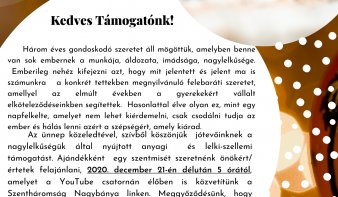 A Bosco Szent János Szórványkollégium karácsonyi üzenete