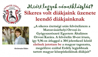 Miért legyek némethlászlós? Sikeres volt diákjaink üzenete leendő diákjainknak (10)